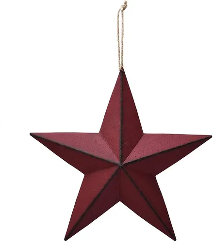Miniatura 8 de Decoración de pared de metal de granero con estrellas patrióticas en 3D, decoración americana del 4 de julio (negro)