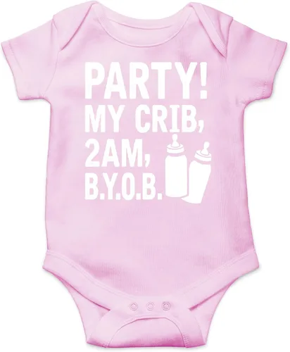 Miniatura 6 de AW Fashions ¡Party! My Crib, 2 AM, B.Y.O.B. - Body para bebé recién nacido, ropa para bebé niña o niño