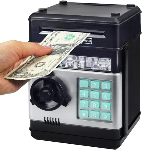 Alcancía para niños, cajero automático con contraseña electrónica para dinero en efectivo, caja de ahorro de dinero para niños, regalo de cumpleaños