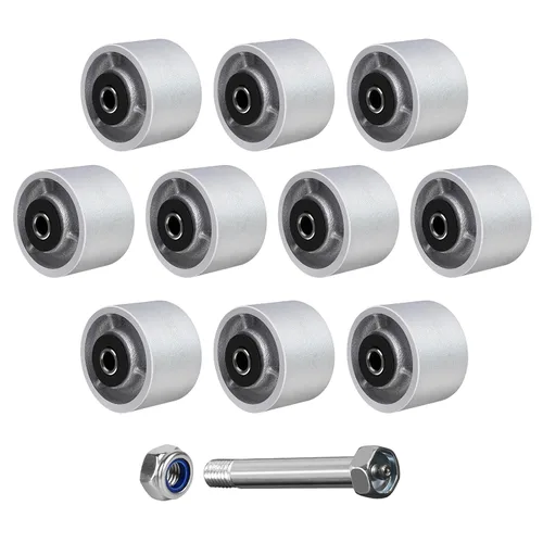 Miniatura 15 de Ruedas industriales de 3" x 2", rueda de hierro fundido de acero – Rueda de servicio pesado – Capacidad de 800 libras cada una, rodamiento