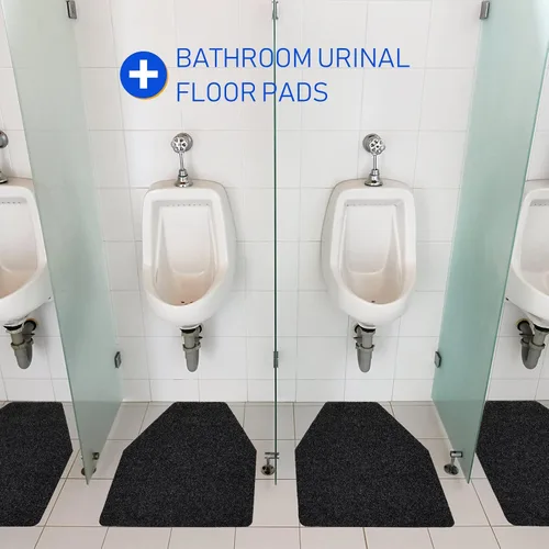 Miniatura 7 de Nuanchu Paquete de 6 tapetes para orinario para hombres, antideslizantes, para uso comercial, altamente absorbentes, almohadillas de baño para baño