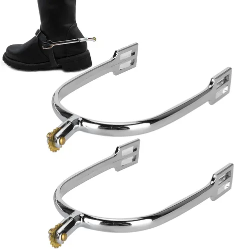 Miniatura 7 de Zerone Espuelas de Caballo, Monturas Horse Spurs Accesorios de Caballo Espuelas de Aleación de Zinc Inglés Caballo Accesorio con Perilla de Cobre