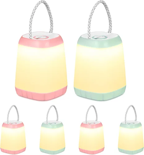 VIHOSE 6 faroles de camping grandes con batería de 4.92 x 3.54 x 3.54 pulgadas, LED portátil, luz nocturna para camping, 3 modos, inalámbrica, para