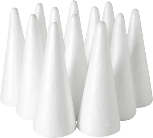 Miniatura 7 de Juvale Conos de espuma con formas de cono para manualidades, 2.87 x 7.25 pulgadas, poliestireno blanco, paquete de 12 unidades, decoración