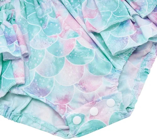 Miniatura 7 de UNICOMIDEA Ropa de bebé para niñas de 0 a 18 meses, body de manga con volantes y diadema