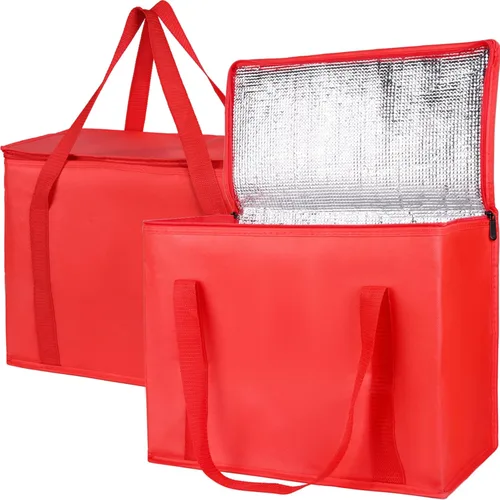 Miniatura 62 de Bodaon Paquete de 3 bolsas aisladas para entrega de alimentos para comidas calientes y frías, bolsas enfriadoras XXL, bolsa aislante para catering