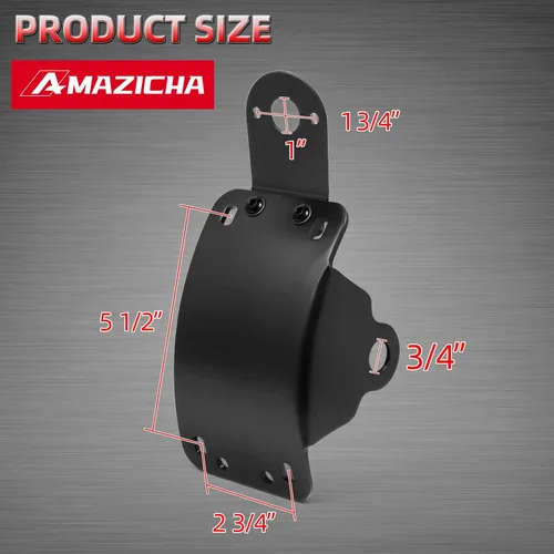 Miniatura 3 de Amazicha Soporte de placa de matrícula de montaje lateral curvado con agujero de eje de 3/4 pulgadas compatible con Harley Touring Sporster Bobber