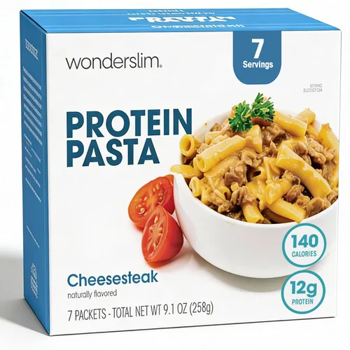 Miniatura 9 de Pasta de proteína WonderSlim, Queso Picante, 130 Calorías, 12g de Proteína (7 unidades)