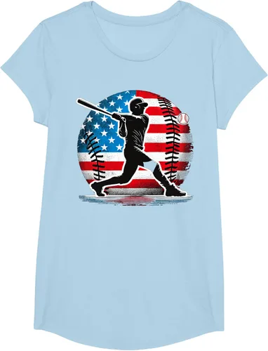Miniatura 18 de Camiseta de jugador de béisbol estadounidense con bandera de Estados Unidos