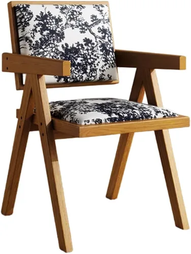 Miniatura 19 de YVYKFZD Juego de sillas de comedor de madera maciza, sillas de cocina sin brazos, silla de comedor tapizada con respaldo, sillón de terciopelo