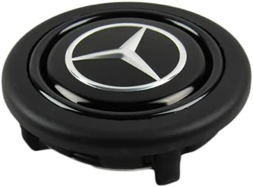 Miniatura 18 de Q1-TECH, botón redondo JDM universal para volantes aftermarket de 6 pernos con abertura de dos pulgadas 2" para botón de bocina (AUD-BK)
