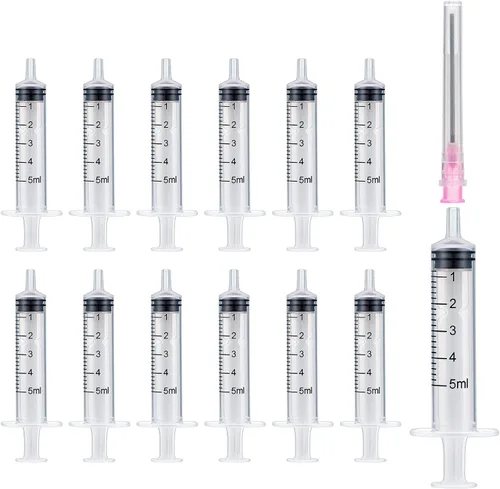 Miniatura 10 de Jeringa de plástico de llenado de tinta de 5 ML/CC con punta de aguja de acero inoxidable romo para pluma estilográfica, impresora