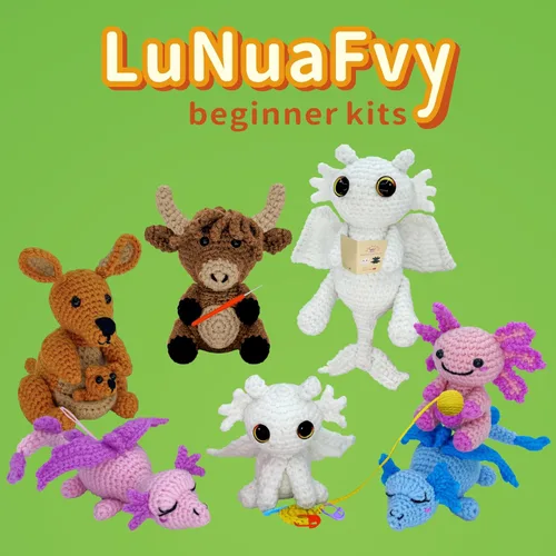 Miniatura 8 de LuNuaFvy Kit de ganchillo para principiantes, adultos/adolescentes/niños mayores de 9 años - Juego de dragón Amigurumi Animal con video de 4 horas