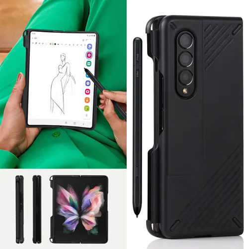 Miniatura 3 de Cavor Funda diseñada para Samsung Galaxy Z Fold 3 con soporte para bolígrafo S, protección de cuerpo completo, antiarañazos, anticaídas, resistente