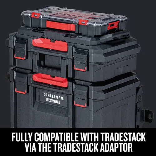 Miniatura 5 de CRAFTSMAN VERSASTACK Organizador de almacenamiento, organizador de piezas pequeñas, 20 compartimentos, tapa incluye pestillo seguro (CMST17828)