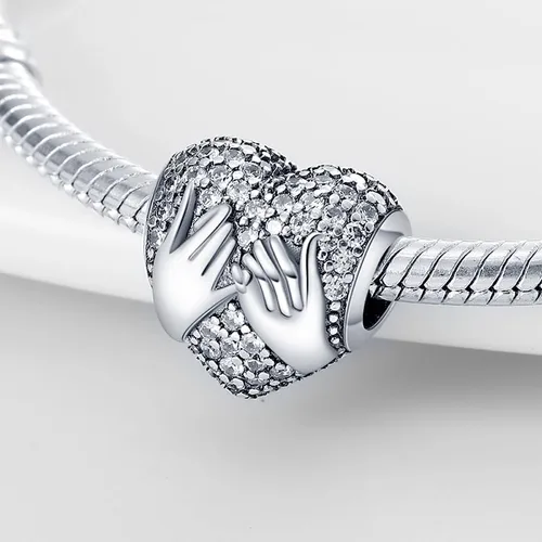 Miniatura 2 de Abalorio de plata de ley 925 para pulseras y collares Pandora para mujer, circonitas cúbicas 5A, cuentas de joyería