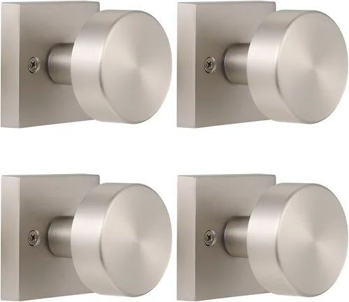 Miniatura 31 de coolnews Pomos dorados para puerta interior, pomo de puerta de privacidad con cerradura, manija de puerta cuadrada resistente moderna para Oro