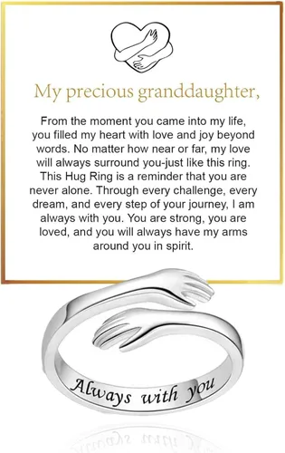 Miniatura 9 de Long tiantian Daughter Gifts from Mom Anxiety Fidget Ring for Daughter Hug Ring for Christmas Gifts Stocking Stuffers 2025 A-circón