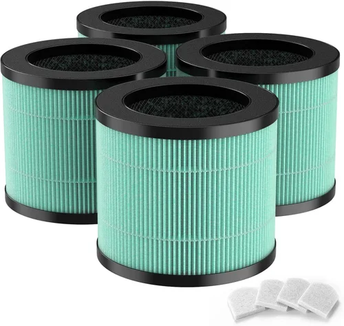 Miniatura 6 de Paquete de 2 filtros de repuesto TPAP002 compatibles con purificador TOPPIN TPAP002 Comfy Air C1, parte # TPFF002, filtros 4 en 1