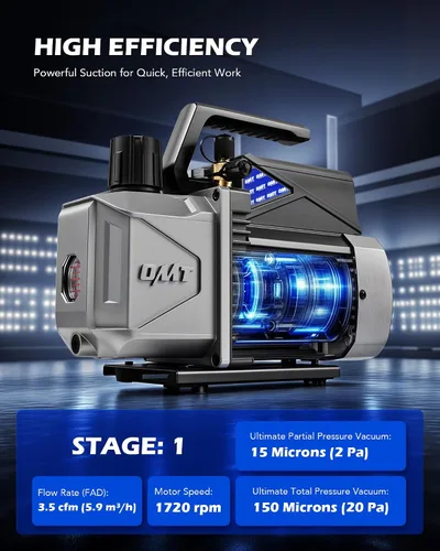 Miniatura 4 de Orion Motor Tech A2L Bomba de vacío y juego de medidores para aire acondicionado, para sistemas R1234yf R32 R134a R410A con bomba de vacío a prueba