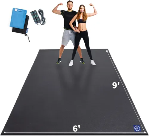MRO Extra Large Exercise Mat For Home Gym, 15'x6'/12'x6'/9'x6'(7mm) Workout Mats for Gym Flooring, Non-Slip, Extra Thick Durable Cardio Mat, Ideal