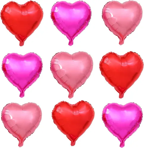 Miniatura 11 de Giga Gud 30 globos de papel de aluminio, de 18 pulgadas, rosa intenso y rosa macarrón, con tema de amor, perfectos para proponer matrimonio, boda