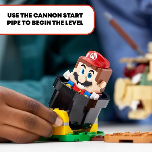 Miniatura 7 de LEGO Kit de construcción de 1,152 piezas de dirigible de Super Mario Bowser, revela el interior detallado, incluye Kamek, llave rocosa, Goomba