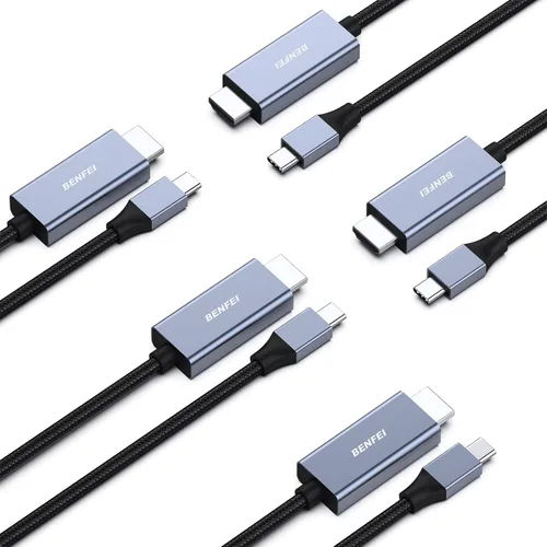 Miniatura 10 de BENFEI Cable USB C a HDMI de 3 pies, cable USB tipo C a HDMI, Thunderbolt 3/4 compatible con iPhone 15 Pro/Max, MacBook Pro/Air 2023, iPad Pro