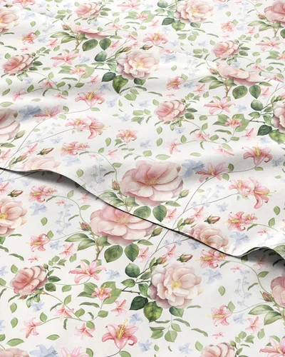 Miniatura 17 de Juego de sábanas florales - Juego de sábanas de cama florales azules y blancas - 1 sábana encimera, 1 sábana bajera y 2 fundas de almohada con 07
