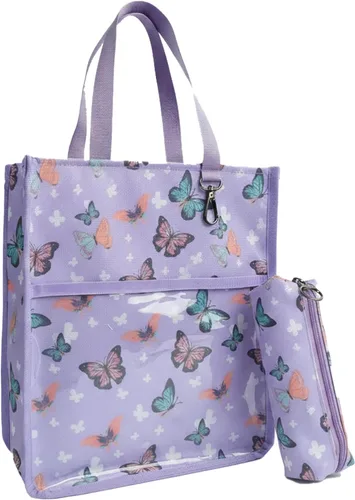 Miniatura 9 de Bolsas de mano lindas para niños y niñas de 4 a 16 años, bolsos con estuche de lápices, bolsas de libros con cremallera para la escuela y el tiempo