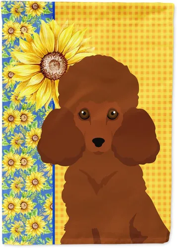 Miniatura 335 de Caroline's Treasures WDK5331CHF - Bandera de verano con diseño de girasoles rojos y blancos, manga grande, para porche, para colgar en la pared