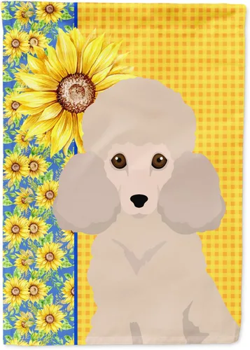 Miniatura 326 de Caroline's Treasures WDK5331CHF - Bandera de verano con diseño de girasoles rojos y blancos, manga grande, para porche, para colgar en la pared