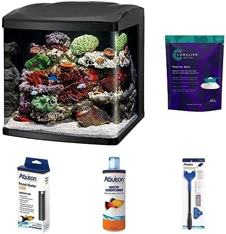 Miniatura 5 de Coralife Kit de tanque de peces de acuario LED BioCube, 16 galones con sal marina Coralife BioCube, paquete de 15 galones