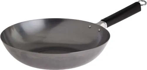 JOYCE CHEN Serie Profesional Sartén Wok de Acero al Carbono de 12 Pulgadas con Mango Fenólico