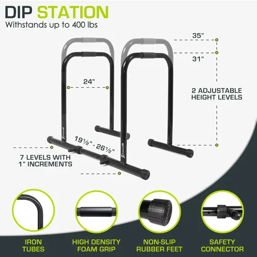 Miniatura 3 de ProsourceFit Estación de soporte de inmersión, barra de prensa de cuerpo resistente Ultimate con conector de seguridad para inmersiones de tríceps