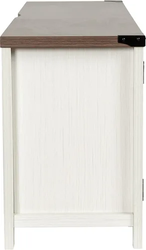 Miniatura 8 de BizChair Moderno soporte de TV con puerta de granero, centro de entretenimiento gris lavado de 59 pulgadas, para televisores de hasta 65 pulgadas