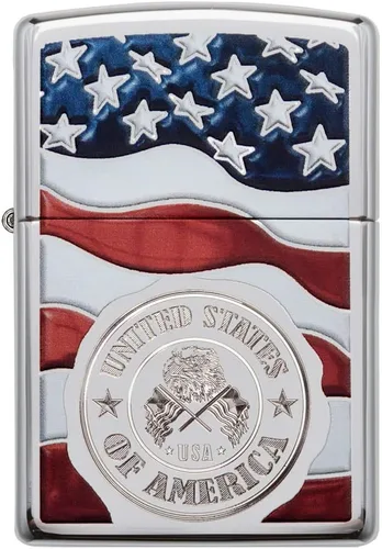Miniatura 2 de Zippo encendedores con la bandera de EE. UU. plateado