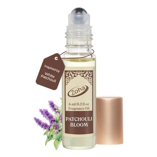 Zoha Perfume de flor de pachulí para mujer | Impresión de W.hite P.atchouli | Aceite de fragancia limpio de larga duración sin alcohol | Rodillo de