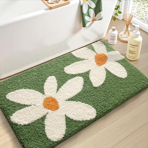 Miniatura 27 de LUMI Alfombra cuadrada de baño de playa, antideslizante, de secado rápido, ultra suave, lavable, absorbente, alfombra de baño con tema mar oceánico