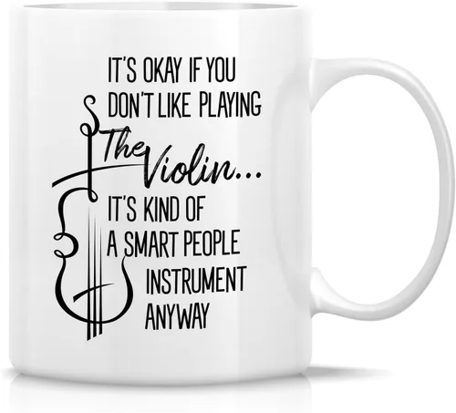 Miniatura 22 de Retreez - Taza divertida con texto en inglés "Without Music Life Would B Flat Musician", 325 ml, tazas de café de cerámica, divertidas, sarcásticas