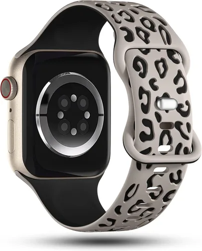 Miniatura 3 de CreateGreat Correas de leopardo grabadas compatibles con Apple Watch Band de 1.575 in 1.614 in 1.496 in 1.654 in 1.732 in 1.772 in 1.811 in 1.929 in