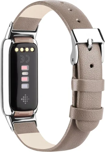 Miniatura 8 de Vancle Correa de cuero compatible con Fitbit Luxe, correa de cuero delgada ajustable para mujeres y hombres