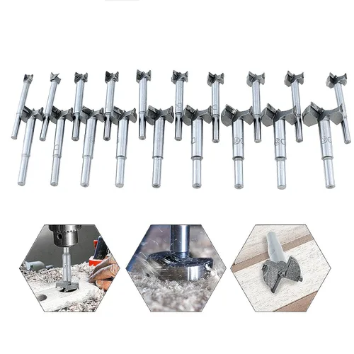 Miniatura 4 de Juego de brocas Forstner de 19 piezas de 0.394-1.575 in (2/5" a 1-4/7") Herramienta de corte de madera para carpintería