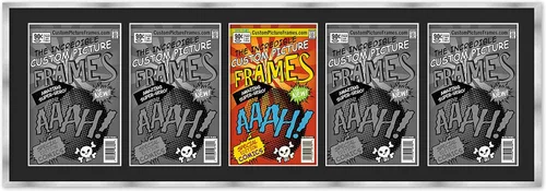 Miniatura 132 de Marco negro para cómics graduados Marco completo de cómics con paspartú de conservación negro y acrílico de grado UV Hecho para exhibir (6)