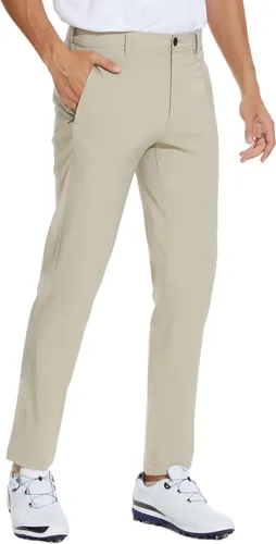 Summit Force Pantalones de golf para hombre, elásticos, ajustados, impermeables, para senderismo, ligeros, para trabajo, negocios, casuales, para