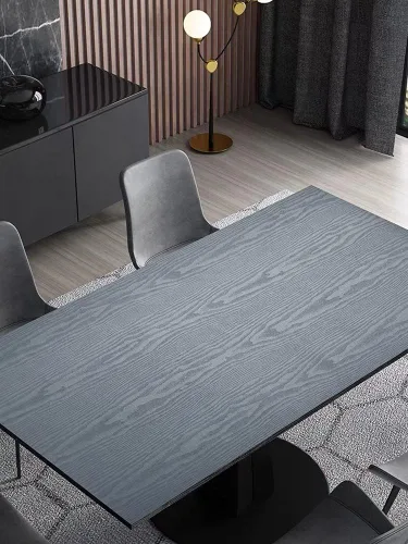 Miniatura 4 de Papel tapiz negro autoadhesivo de madera para despegar y pegar, papel adhesivo negro para encimera, muebles, pared de cocina, impermeable