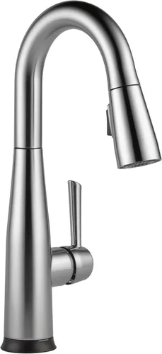 Miniatura 15 de Grifo de Fregadero de Barra Delta Essa Negro Mate con Rociador Desplegable, Grifo Moderno de Fregadero de Preparación de Un Solo Orificio, Una Sola