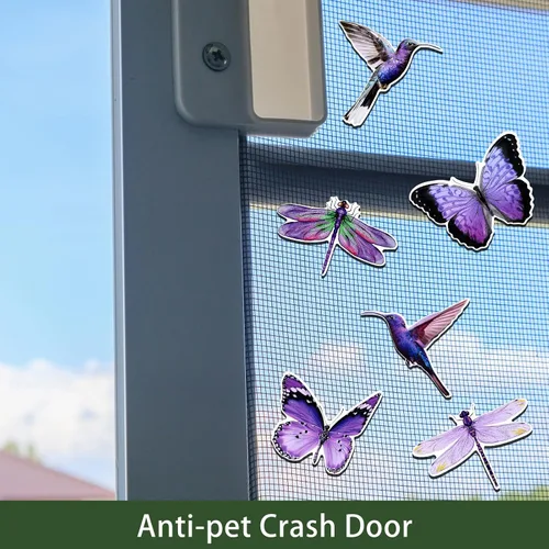 Miniatura 5 de Konohan 12 imanes retráctiles para puerta de colibrí, mariposa, libélula de doble cara, protector decorativo flexible de pantalla magnética