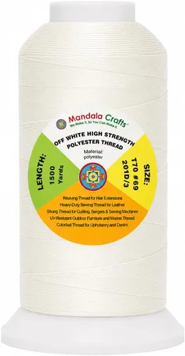 Miniatura 22 de Mandala Crafts Airforce Blue - Hilo resistente de 1500 yardas Tex 70 hilos de poliéster fuertes para coser cortinas, jeans, cuero, cabello