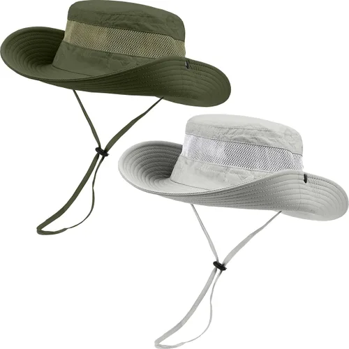 Miniatura 2 de Paquete de 2 sombreros Boonie para hombres y mujeres con protección UV UPF 50+ para pesca, senderismo y jardinería